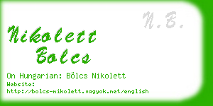 nikolett bolcs business card